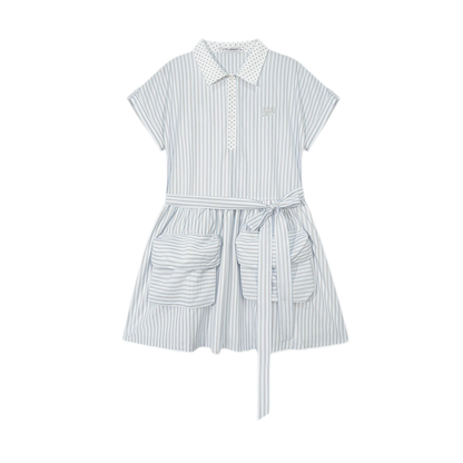 Striped Lace Trim Dress