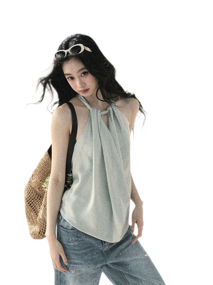 Fluid Halter Backless Top