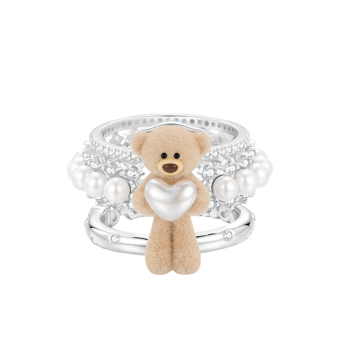 Bear Heart Triple-Layer Ring