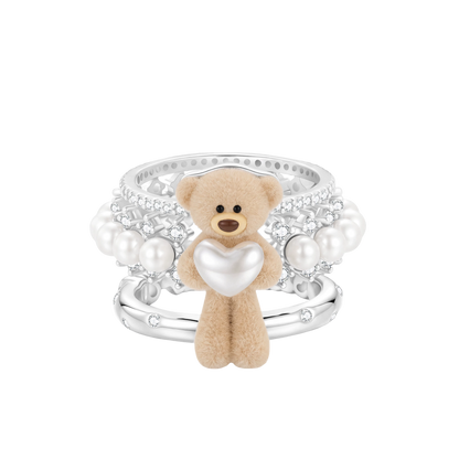 Bear Heart Triple-Layer Ring