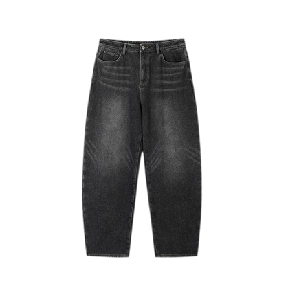 Fleece-Lined Baggy Stacked Jeans