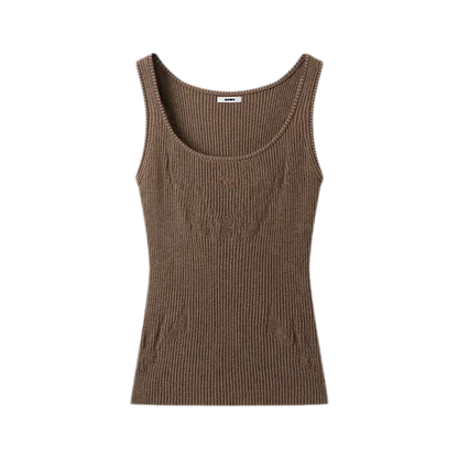 Openwork Jacquard Slim Knit Vest