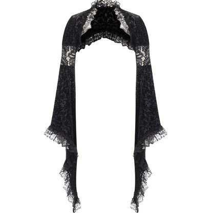 Vestido maxi gótico de terciopelo con cuello halter