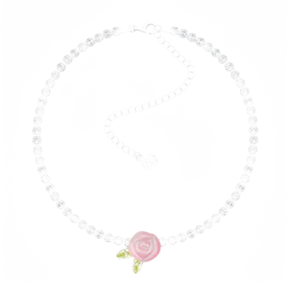 Ceramic Rose Jewelry Set