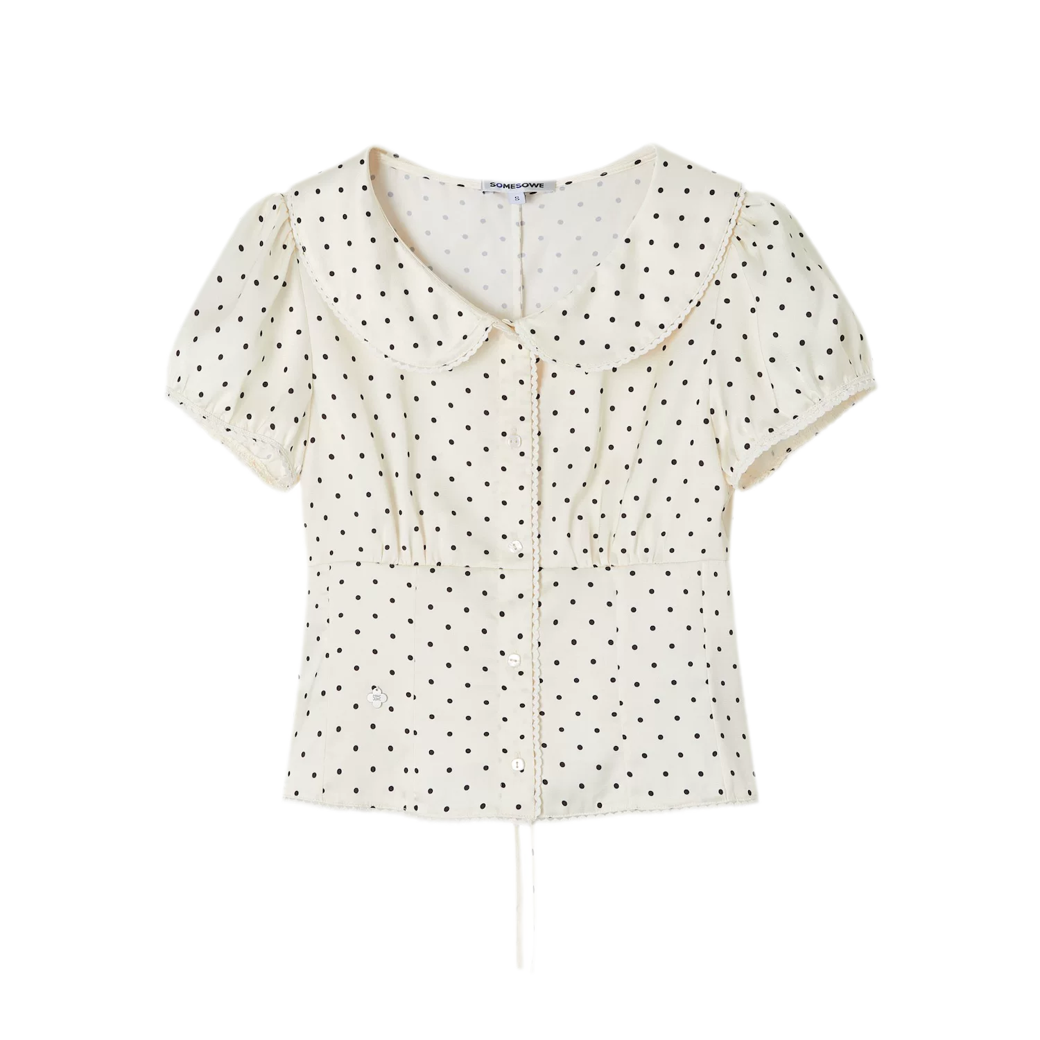 Lace Trim Puff Shirt