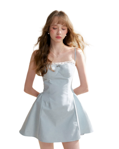 Lace-Trimmed A-Line Camisole Dress