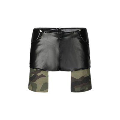 Black Leather Shorts / S