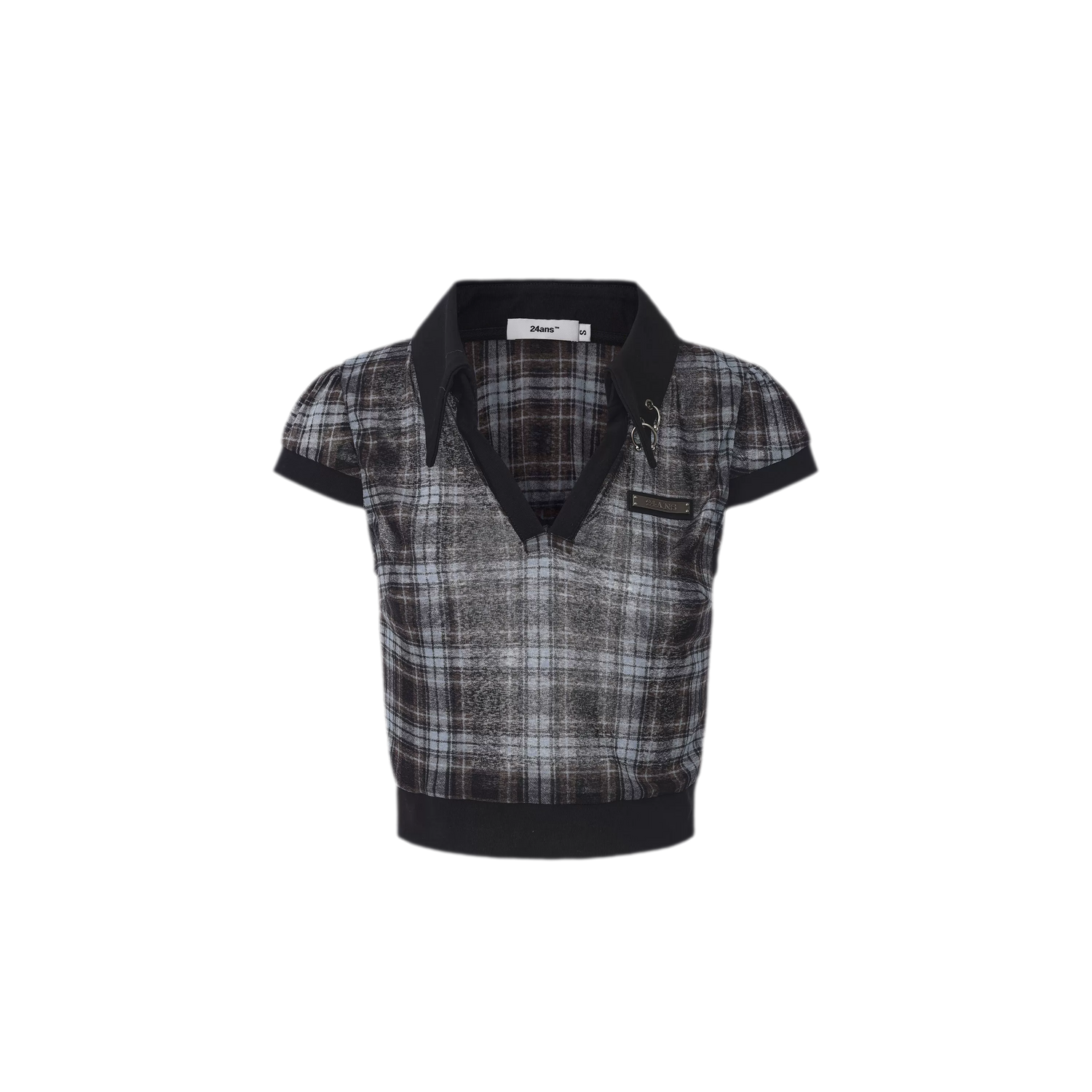 Distressed Plaid Tee