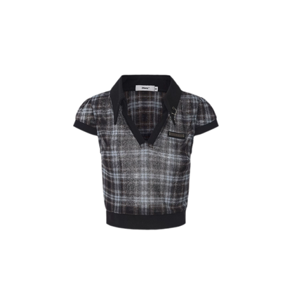 Distressed Plaid Tee