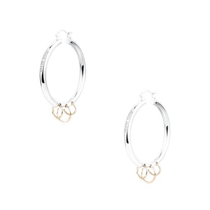 Punk Style Overlapping Gold and Silver Earrings