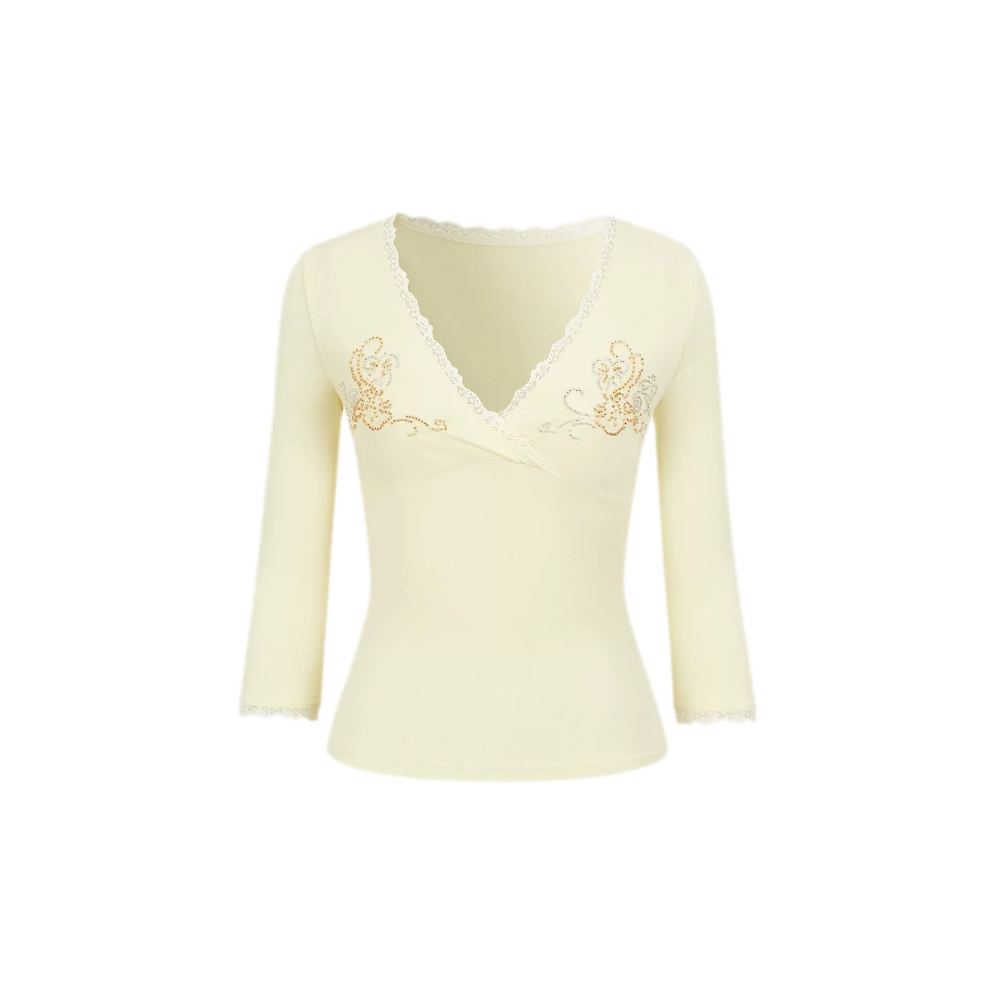Embellished Lace Knit Top
