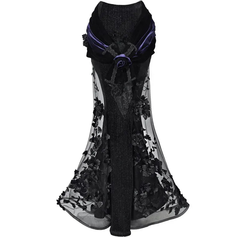 Beaded Embroidered Fishtail Skirt