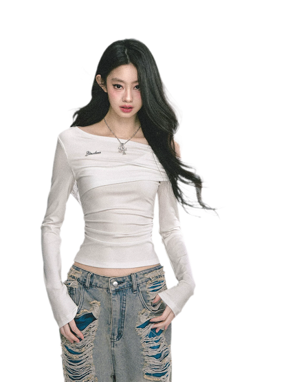 Lace Cutout Shoulder Tee