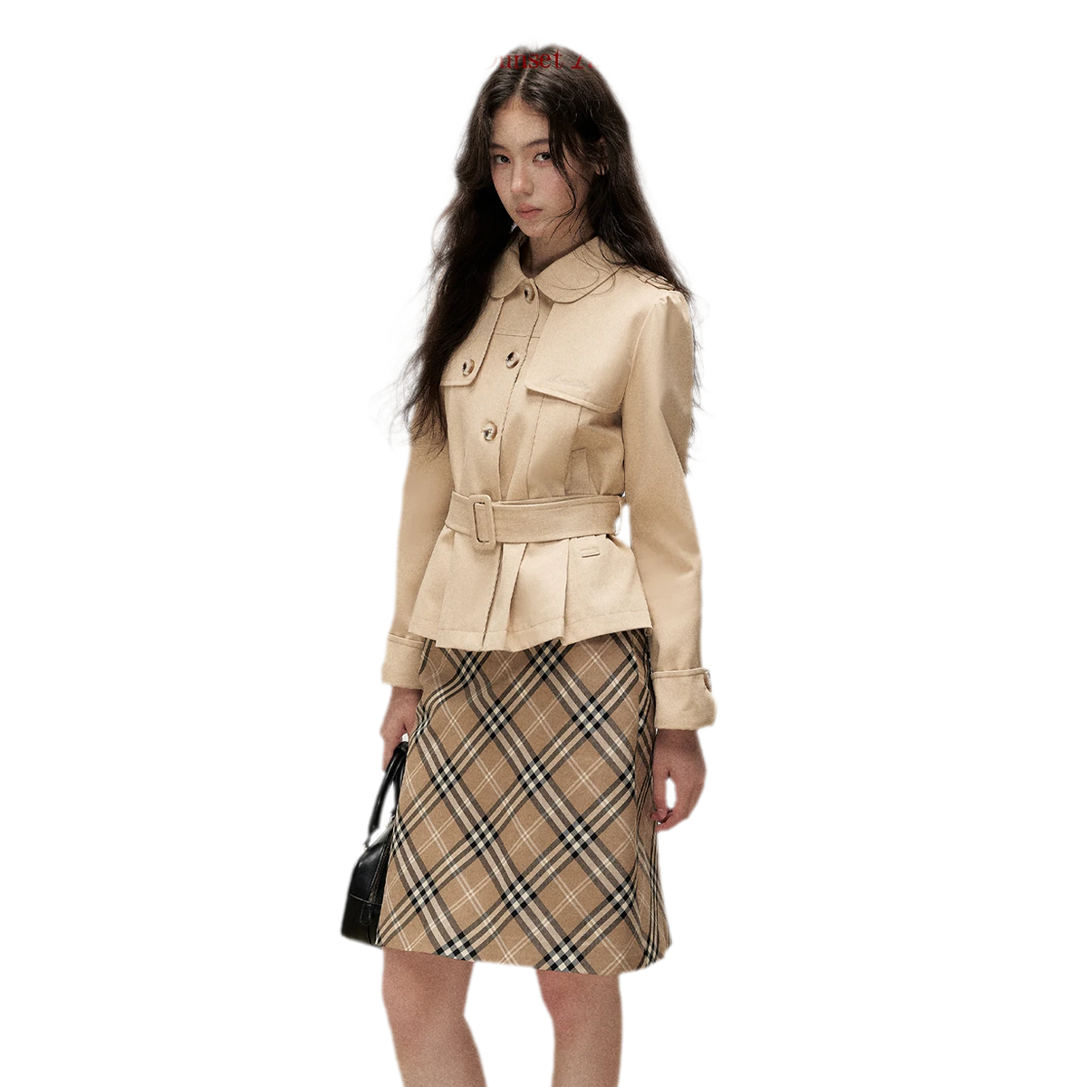 Plissierte A-Linien-Kragenjacke