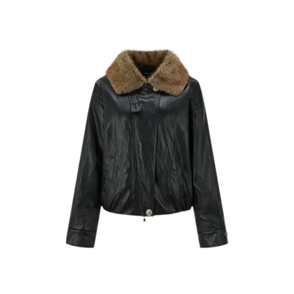 Metallic Leopard Collar Jacket