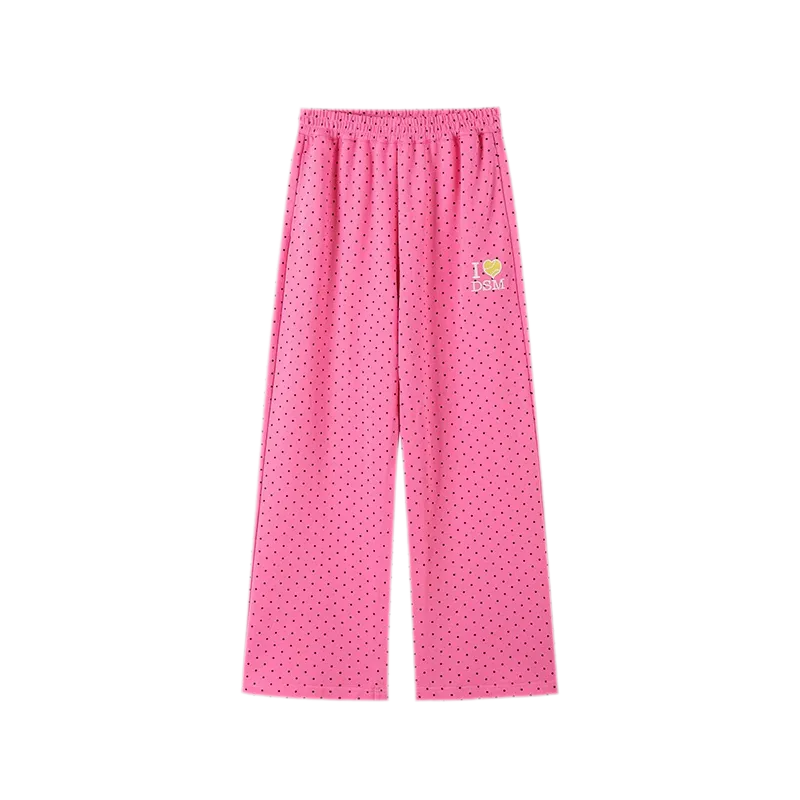 Polka Dot Relaxed Straight-Leg Pants
