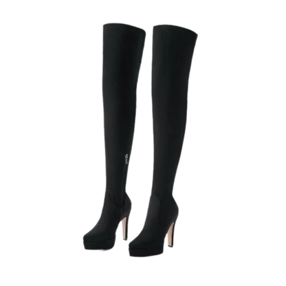 Suede Slouchy Over-Knee Boots