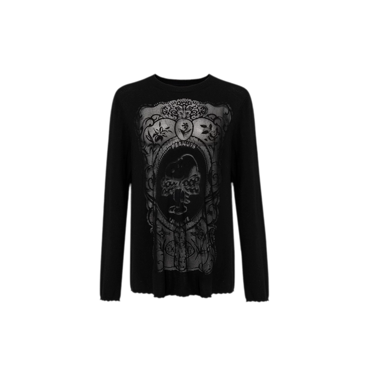 Burnout Graphic Knit Sweater