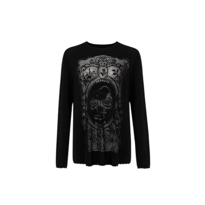 Burnout Graphic Knit Sweater
