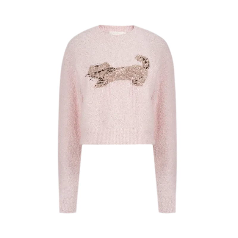 Wool Cat Jacquard Sweater
