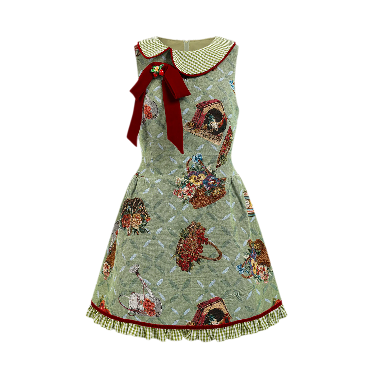 Vintage Contrast Mini Dress