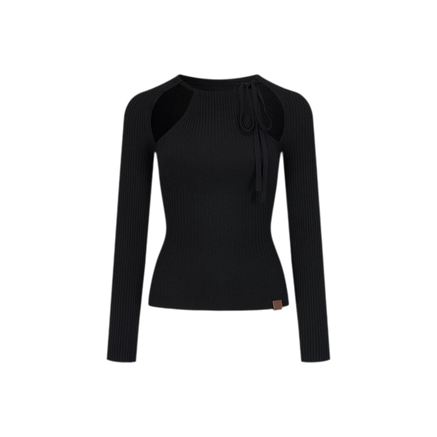 Ribbed Cutout Adjustable-Strap Knit Top