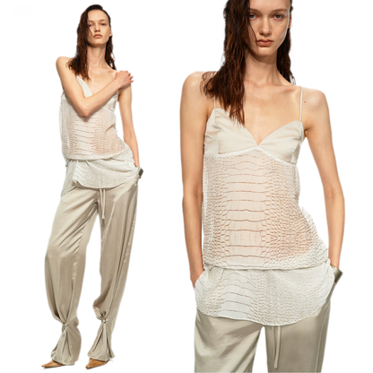 Sheer Satin Snake Camisole