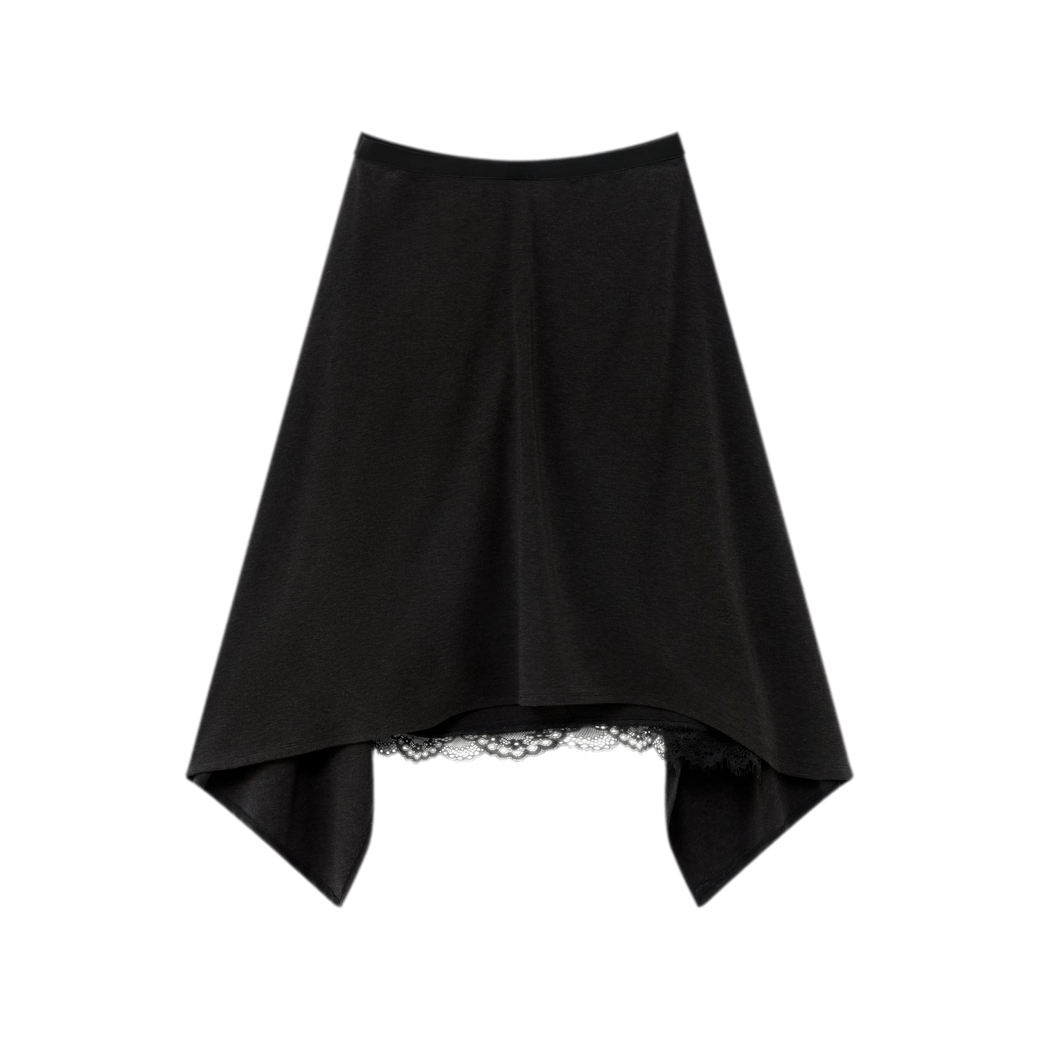 Lyocell Asymmetric Lace Skirt