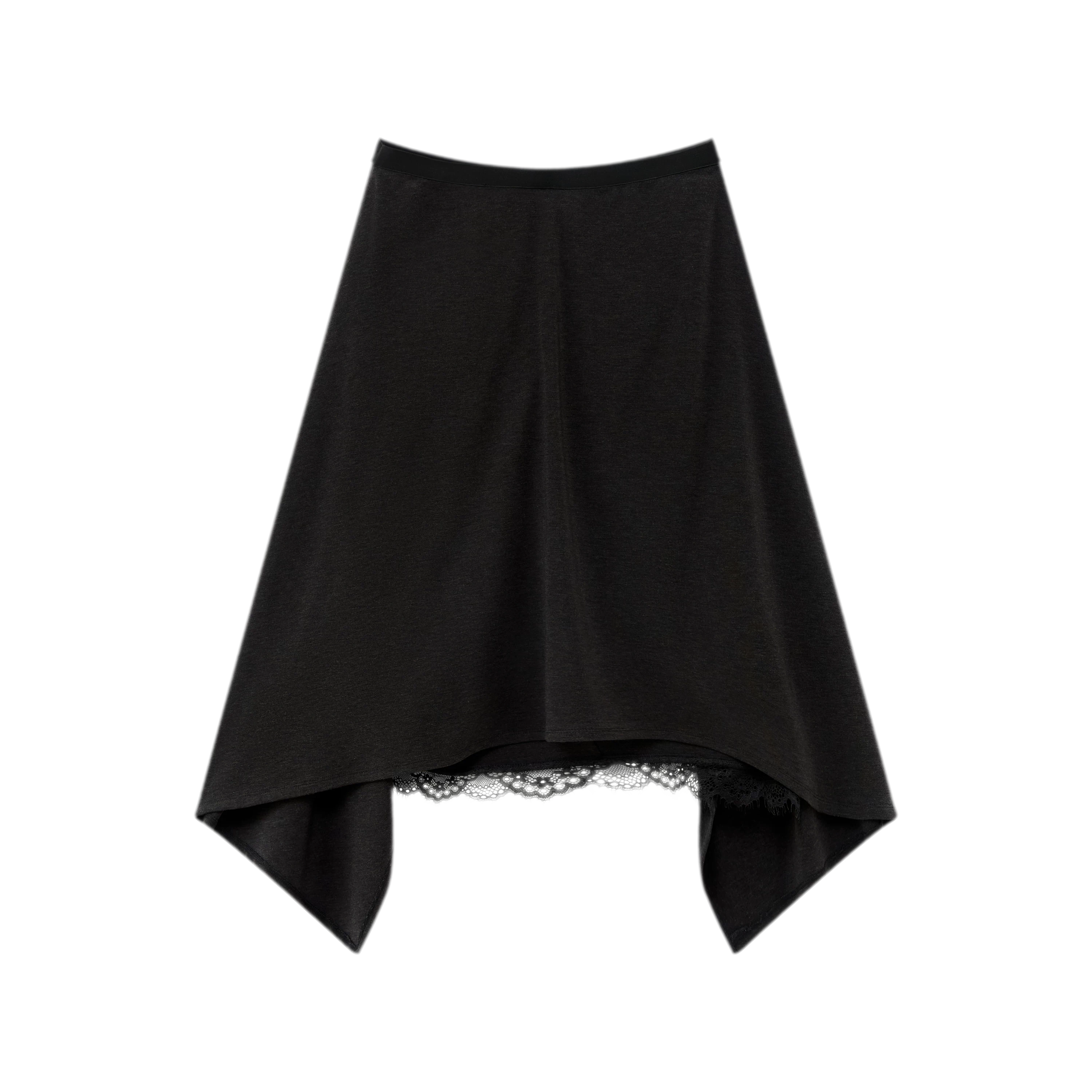 Lyocell Asymmetric Lace Skirt