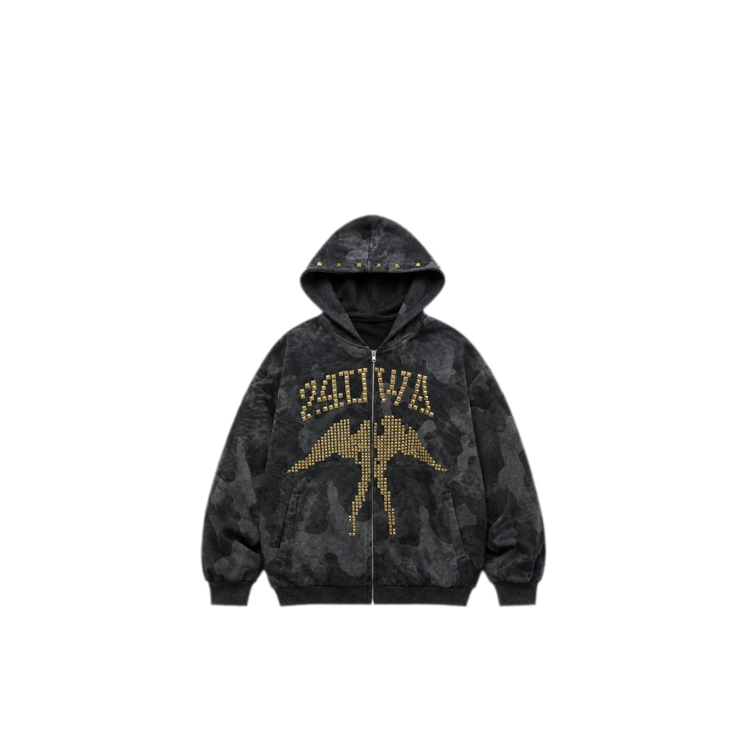 Camouflage Rhinestone Hoodie Sweatpants Set