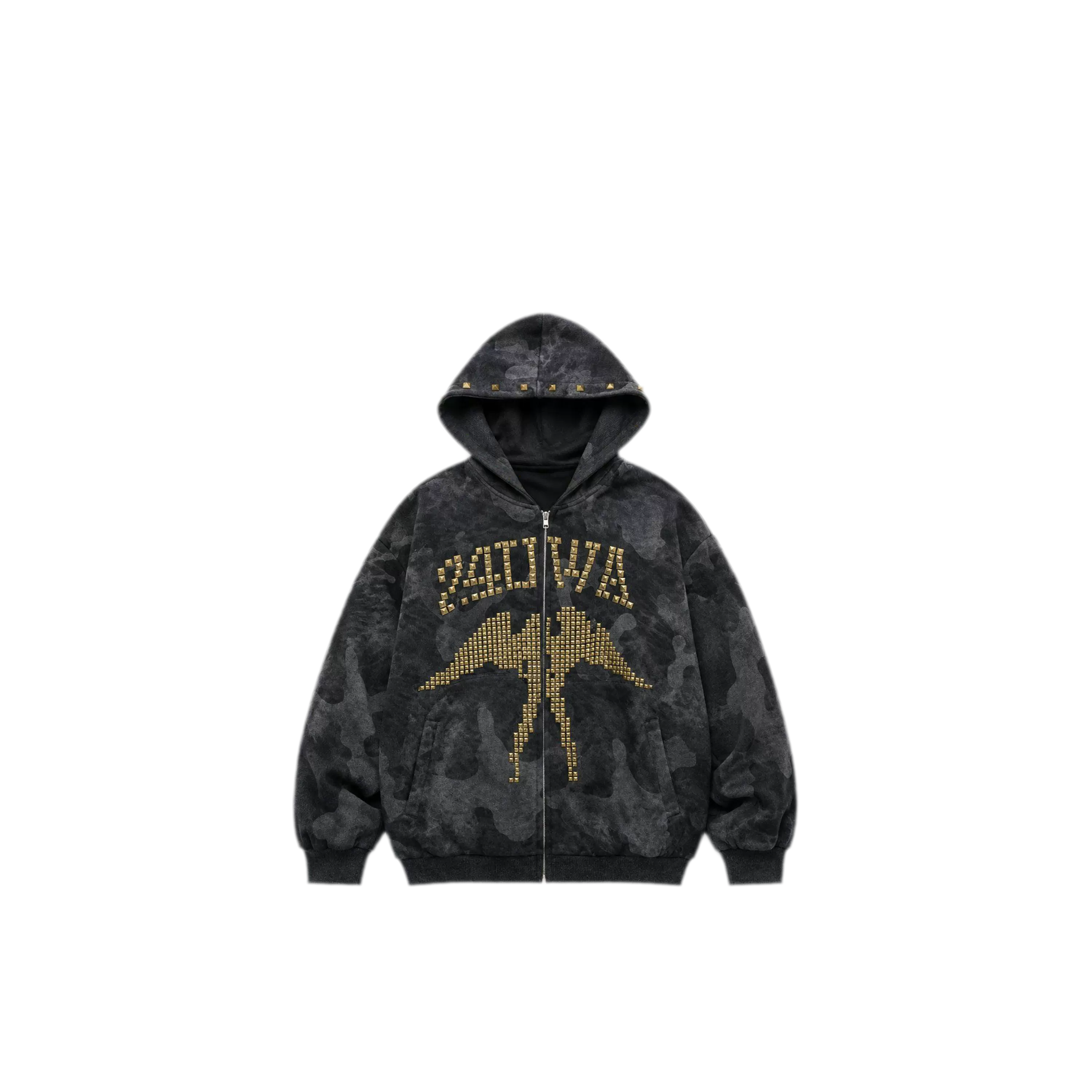 Camouflage Rhinestone Hoodie Sweatpants Set
