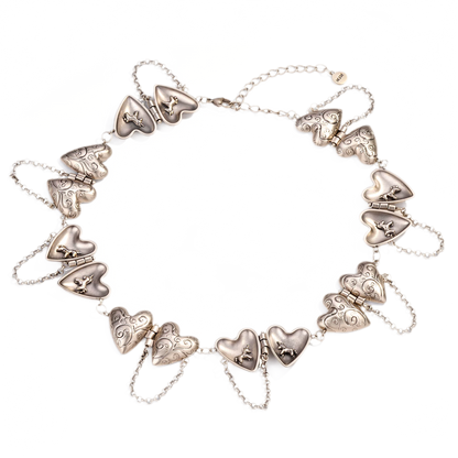 Retro Heart Fringe Necklace