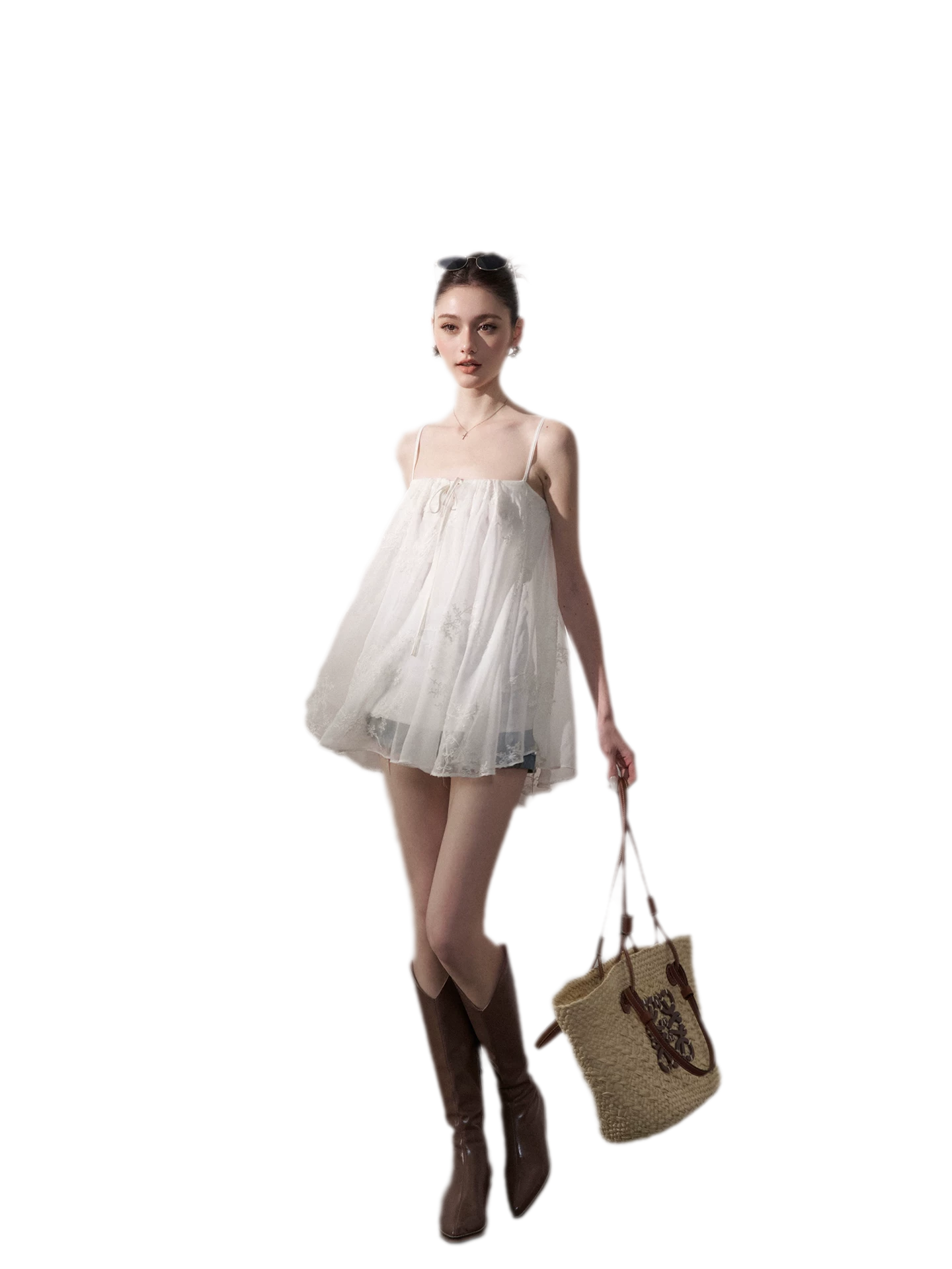Sheer Chiffon A-Line Cami