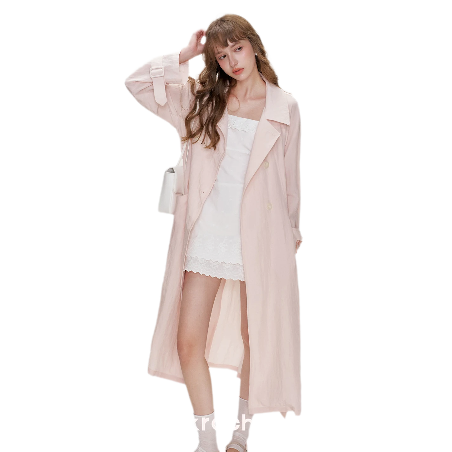Lightweight Oversized Tie-Waist Trench Coat