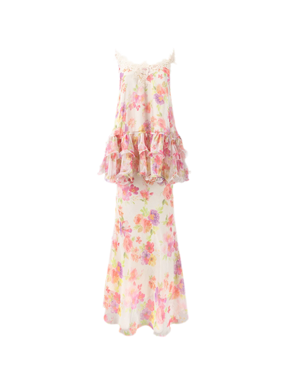 Watercolor Lace Fishtail Dress Set