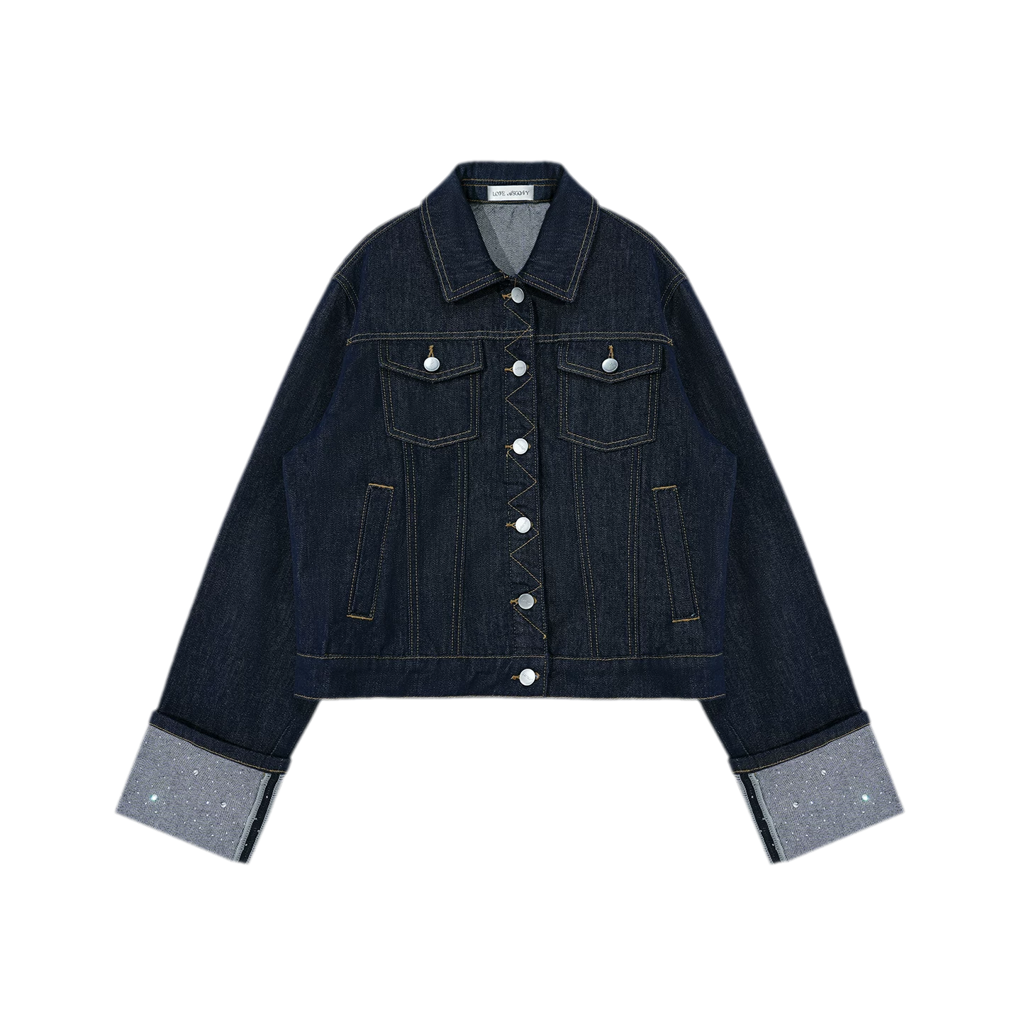 Studded Cropped Denim Set