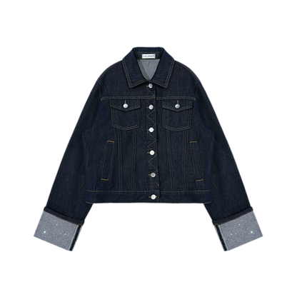 Studded Cropped Denim Set