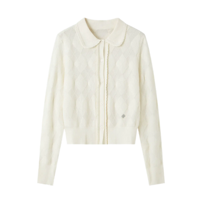 Gilet court ajouré à motif losanges