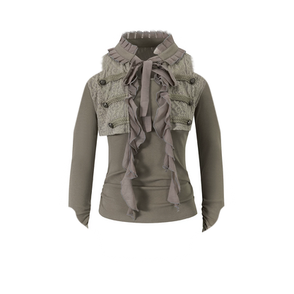 Blouse met getextureerd ruchespaneel