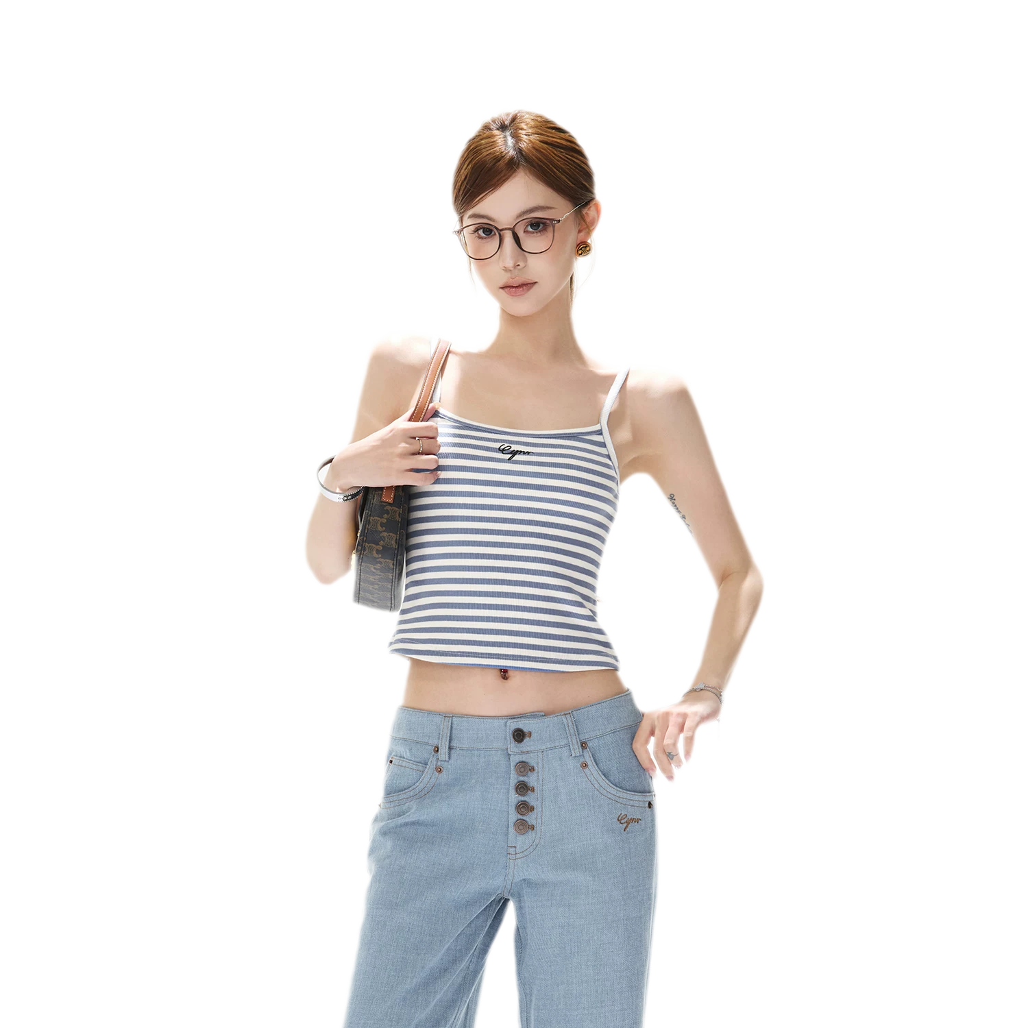 Stripe Cropped Cami Top