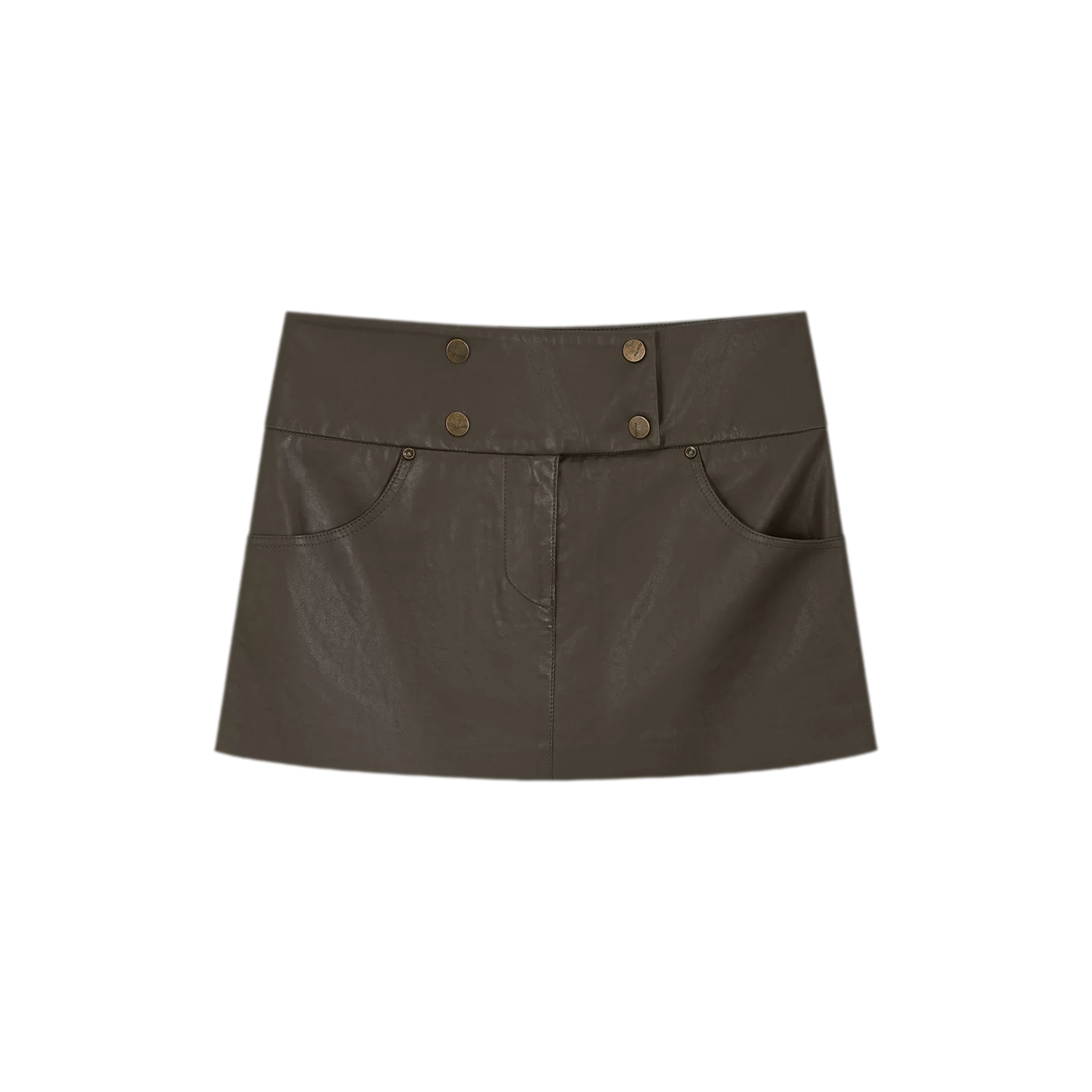 Mocha Brown A-Line Mini Skirt