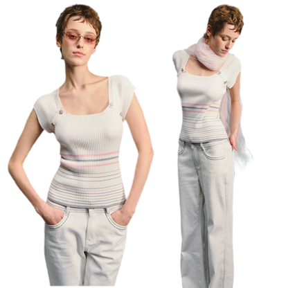 Raglan Stripe Slim Top