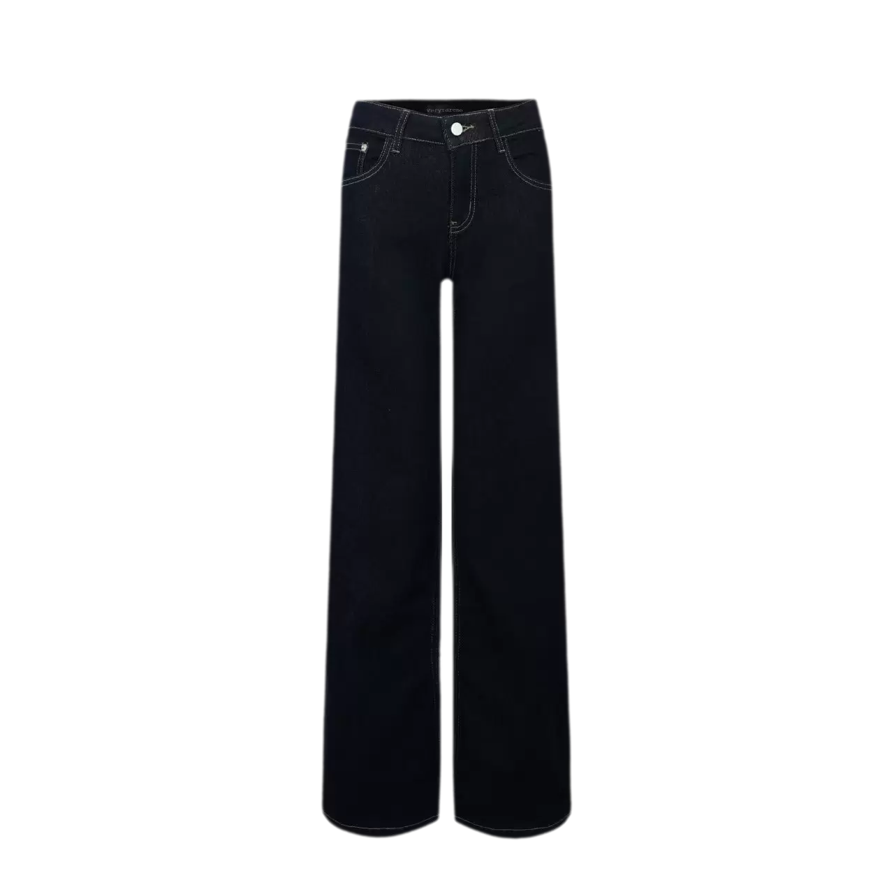 Raw Denim Low-Rise Wide-Leg Jeans