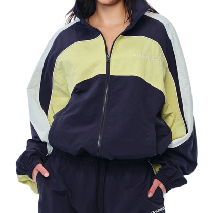 Color-Block Cropped Tracksuit Set