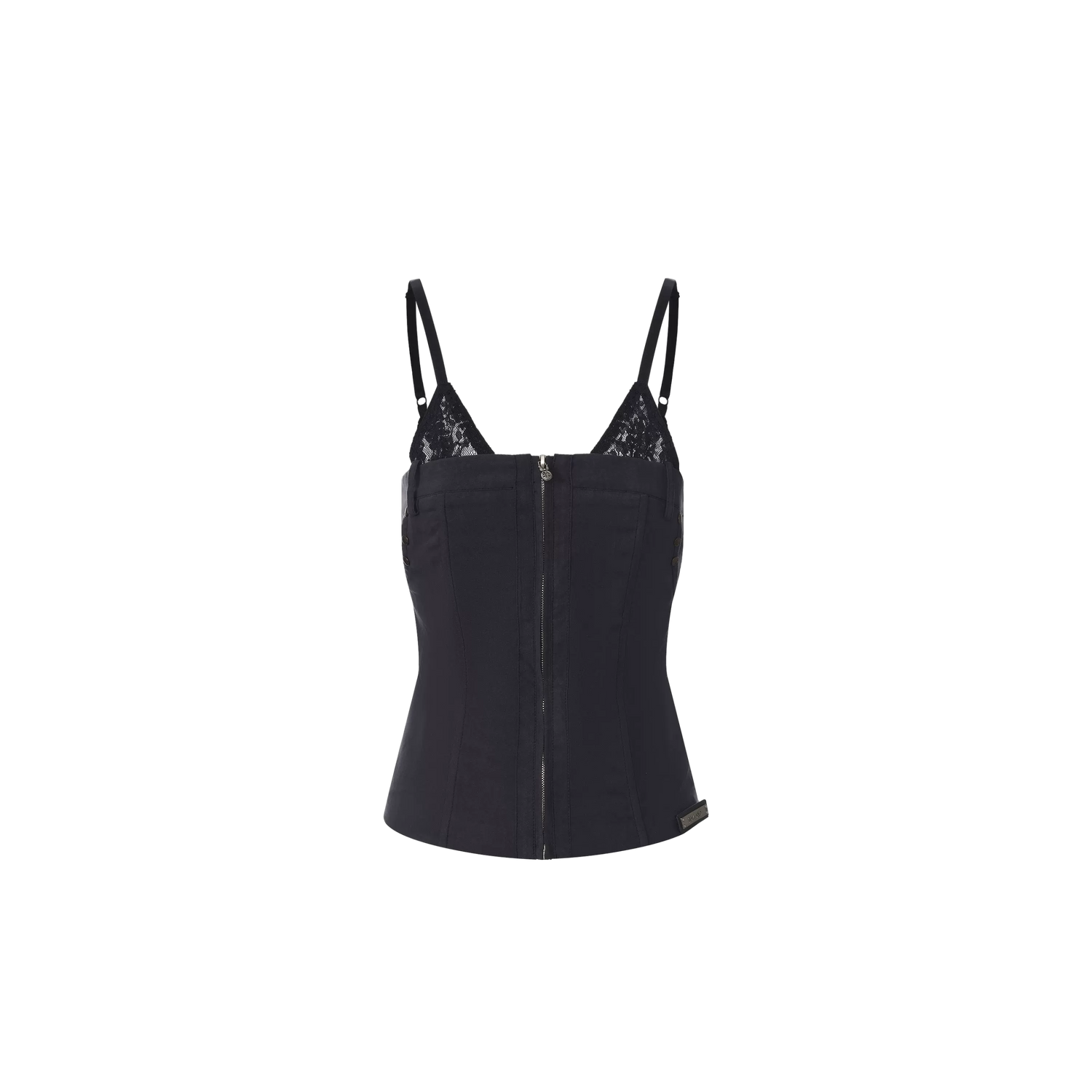 Lace Spliced Waist-Cinched Camisole