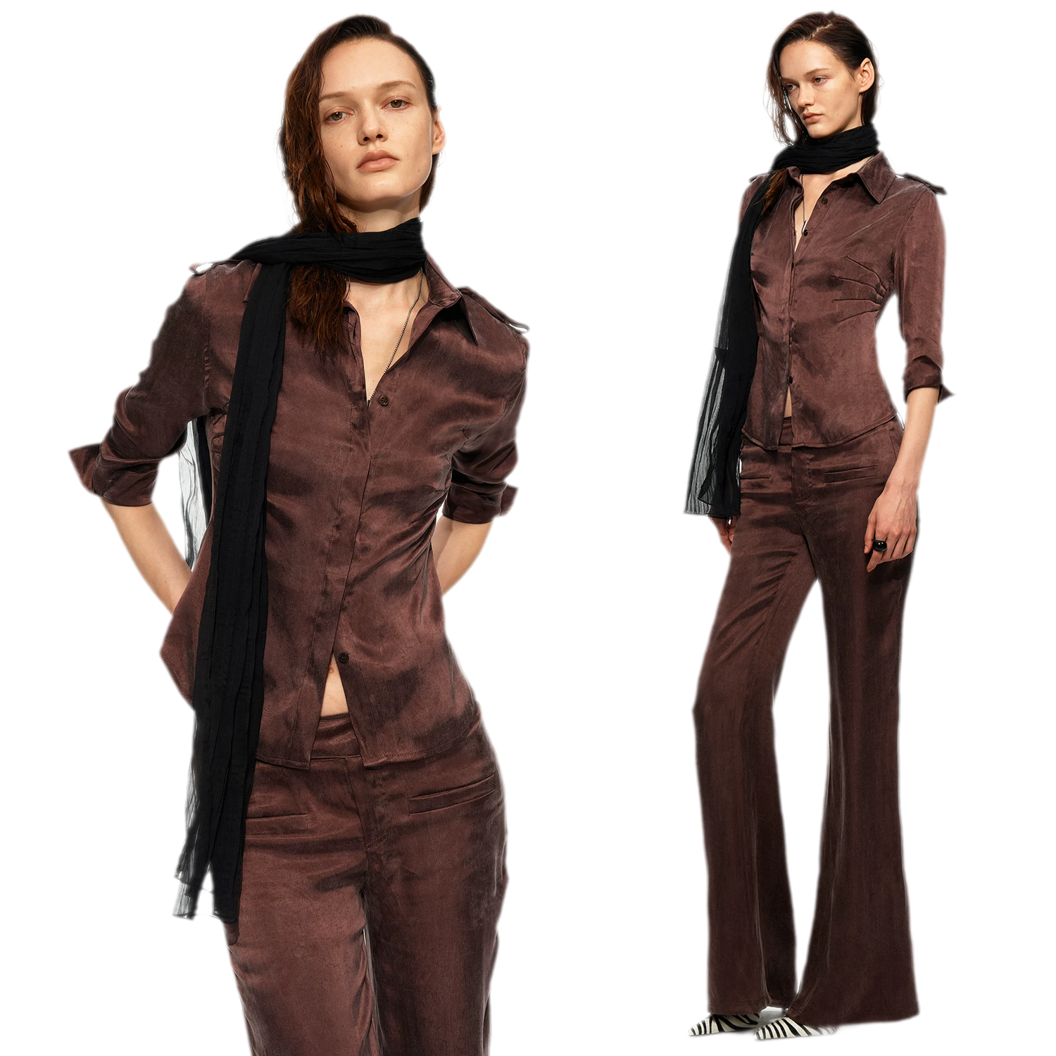 Tencel Shirt Pants Set