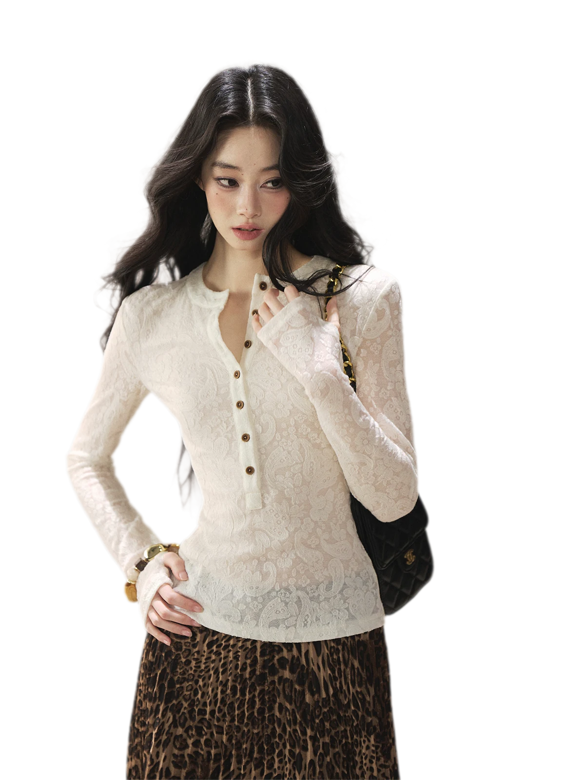 Paisley Jacquard Cropped Wool Top