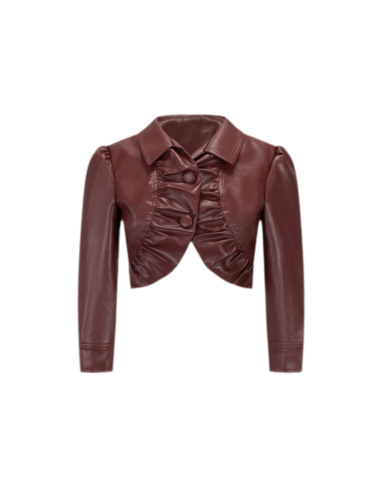 Cropped Faux Leather Jacket Dress — 갤러리에서 이미지 15번 불러오기