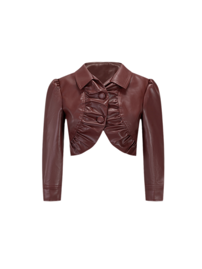 Burgundy Leather Jacket / S