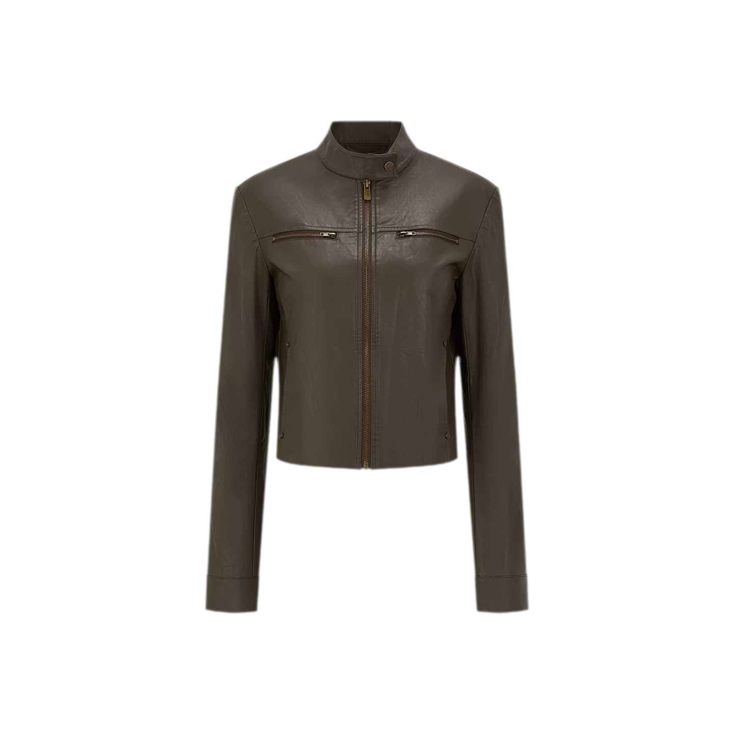 PU Leather Cropped Jacket